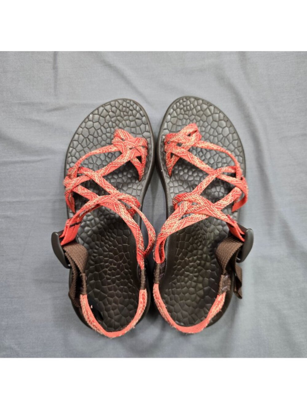 Chaco Womens ZX2 Size 7 Sandals Coral Pink Adjustable Straps - Picture 7 of 8